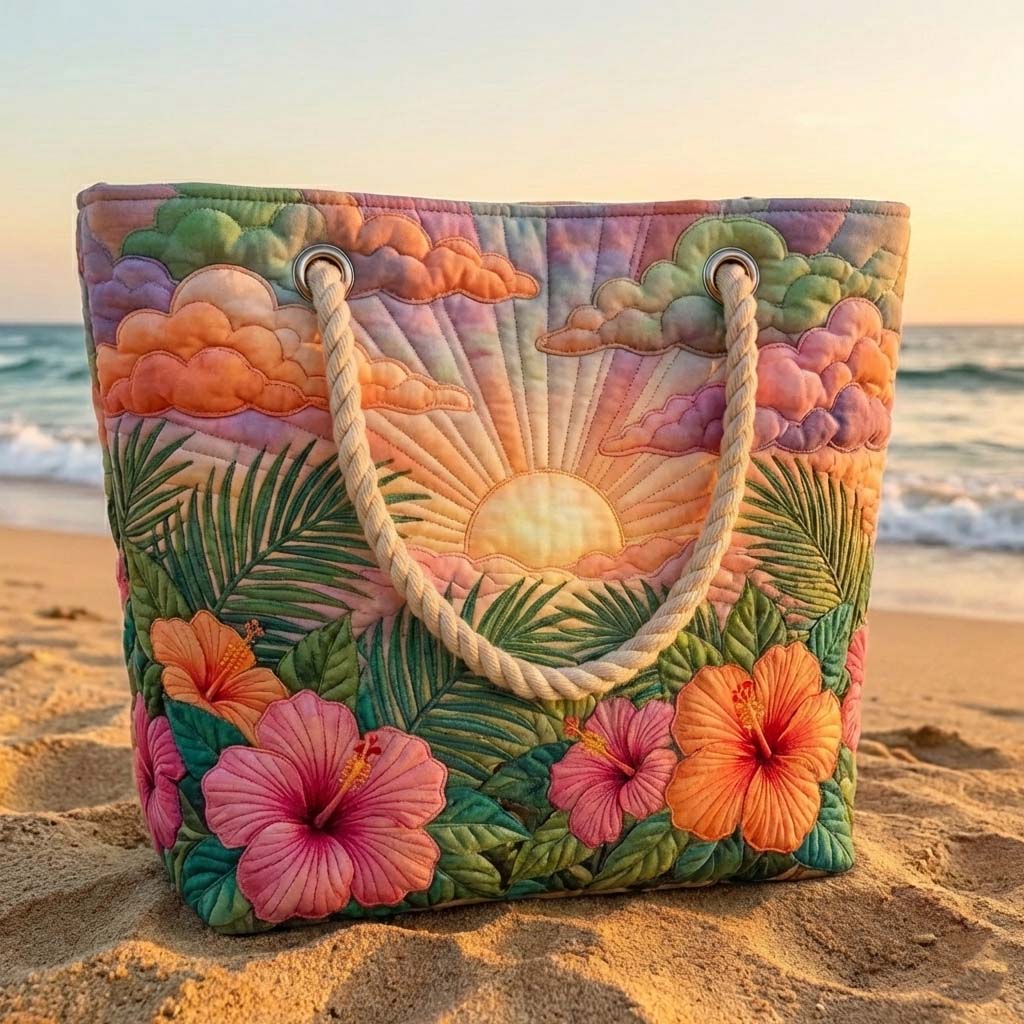 Ročno izdelana torba za plažo | Tropical Sunrise