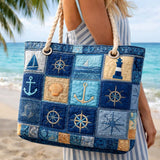 Ročno izdelana torba za plažo | Blue Nautical
