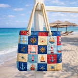 Ročno izdelana torba za plažo | Maritimer Patchwork